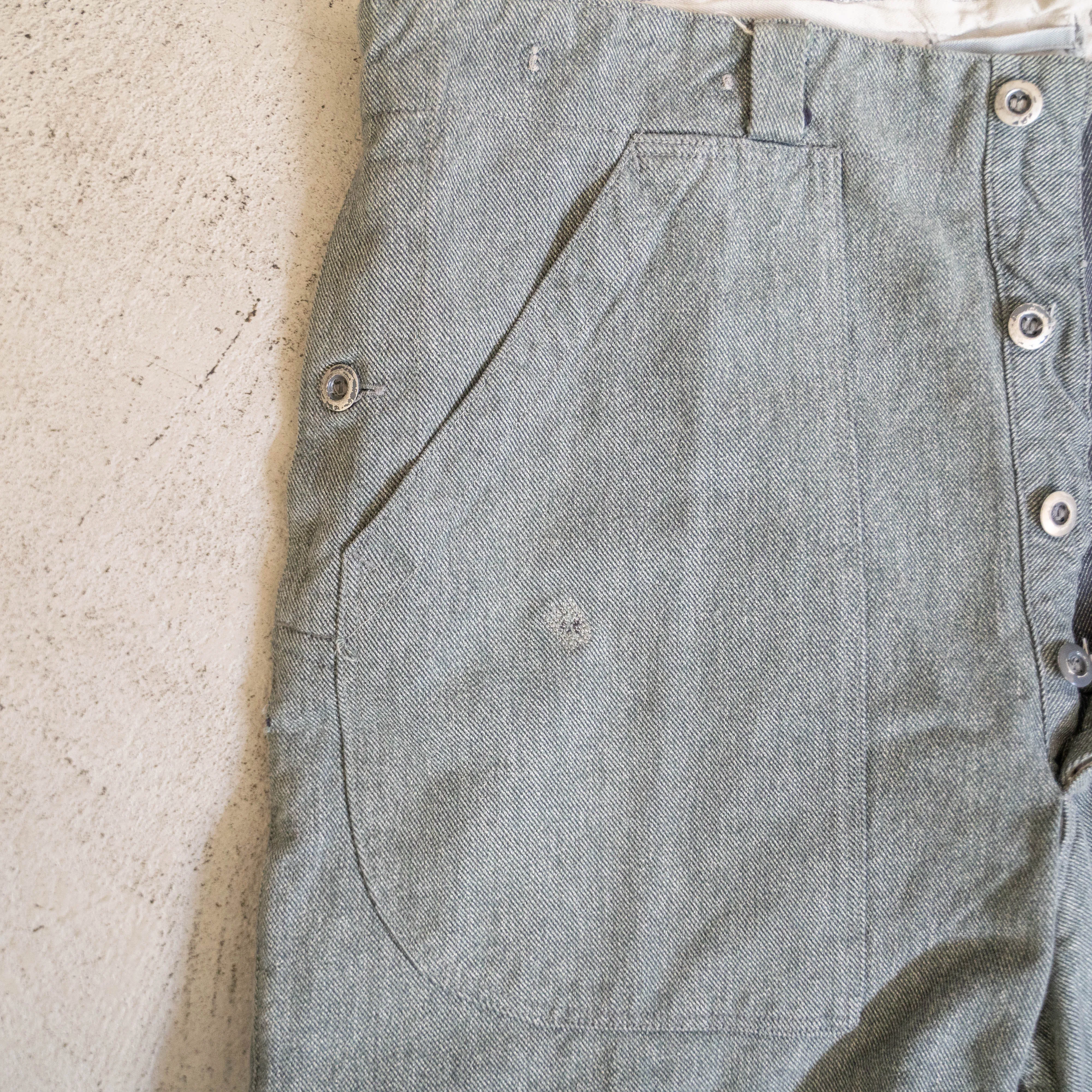 1950-60s Swiss military denim work pants