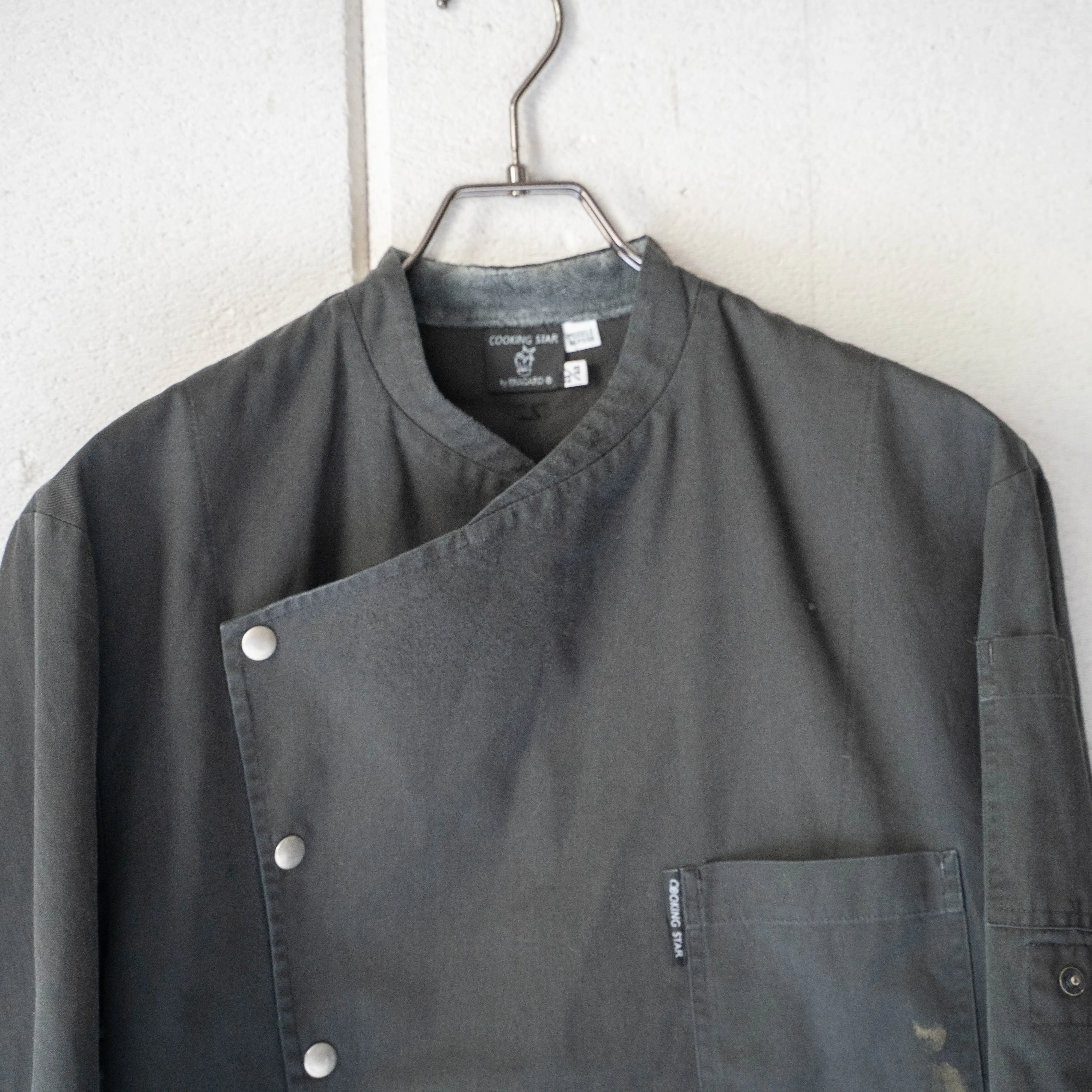 1980-90s France black color asymmetry chef jacket