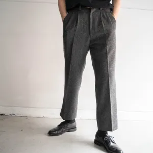 1980s japan vintage gray wool 2tuck slacks