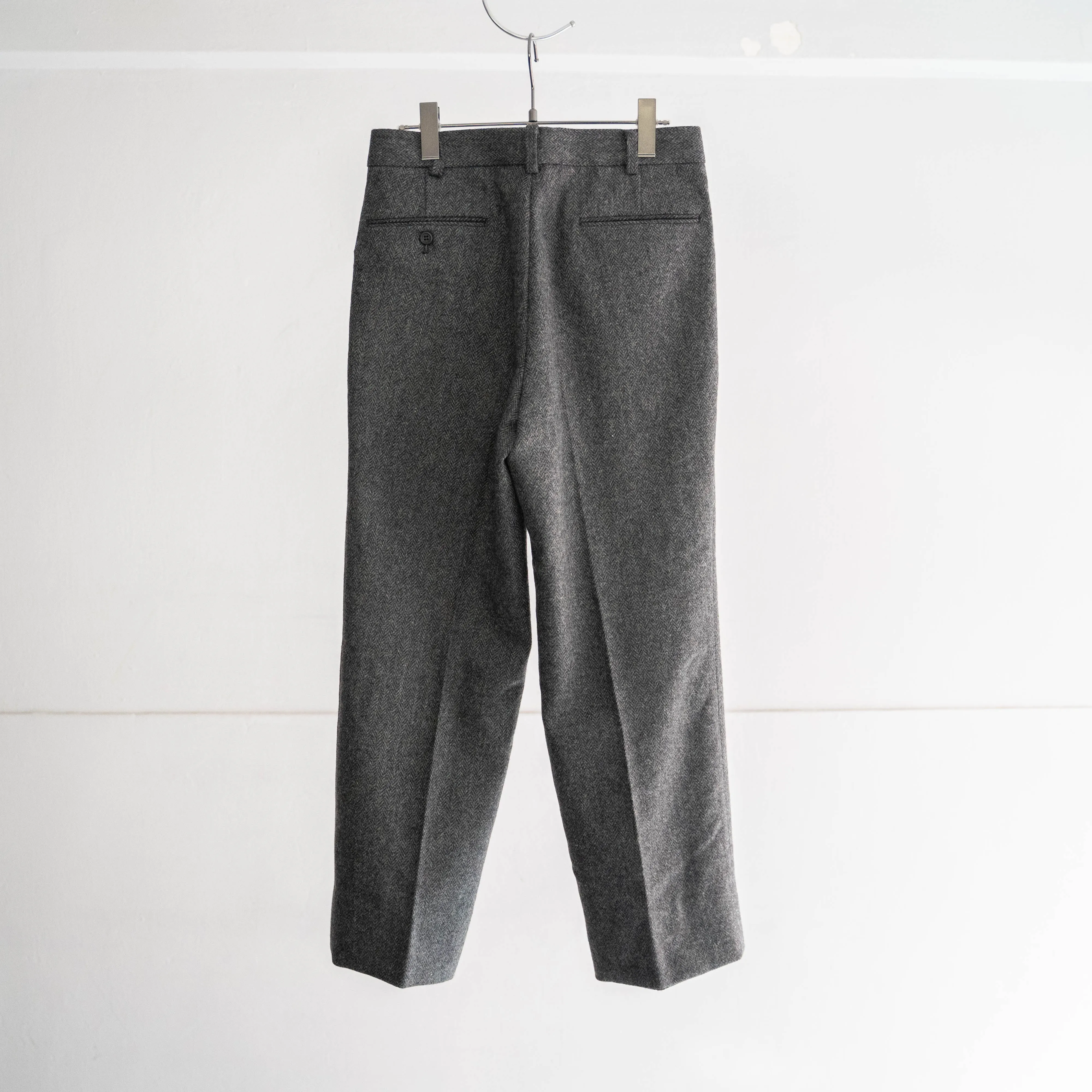 1980s japan vintage gray wool 2tuck slacks