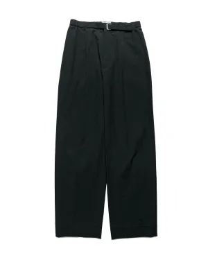 Amomento Belted Tuck Banding Pants Black