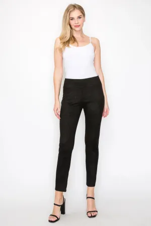 Annelise Stretch Suede Pants in Black by Joh