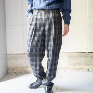 around 1990s black based check pattern poly slacks