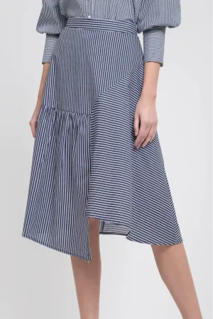 Asymmetric Flare Midi Skirt