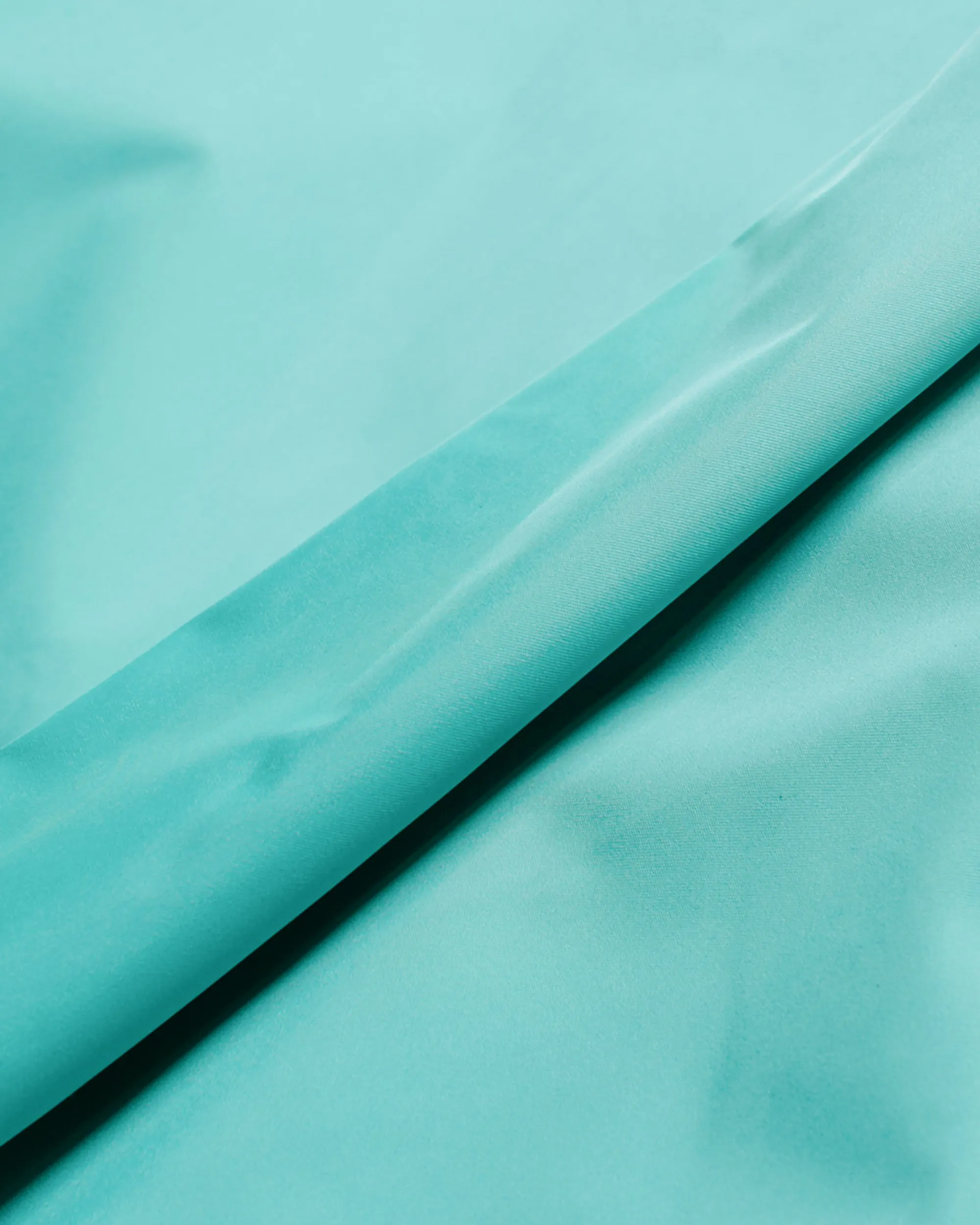 Auralee Hard Twist Polyester Satin Laminate Field Pants Turquoise Blue