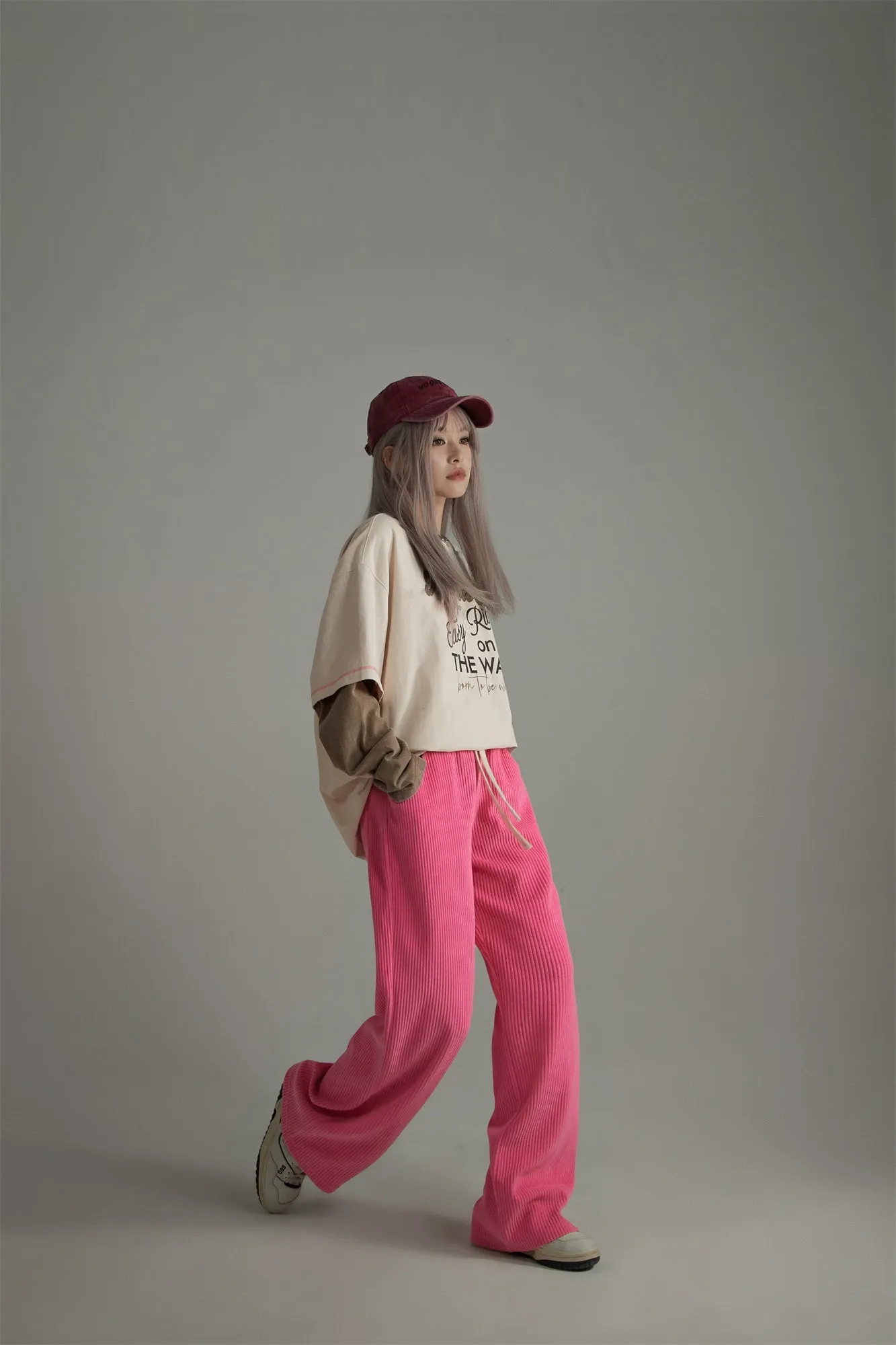 Basic String Straight Casual Pants