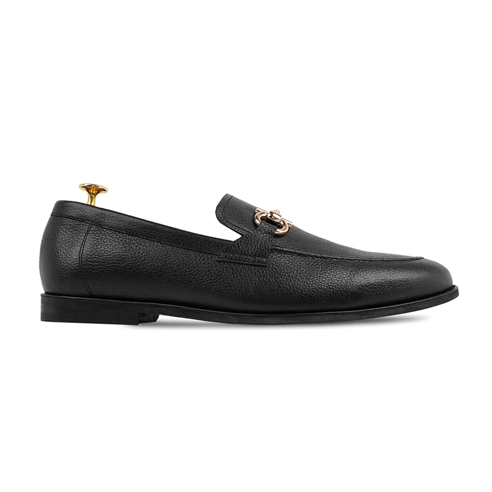 Bucharest - Men's Black Pebble Grain Leather Loafer