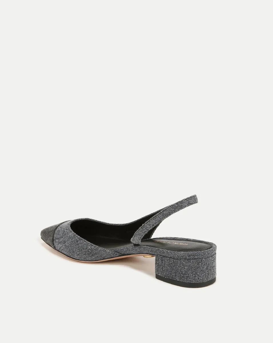 Cecile Denim Cap-Toe Slingback