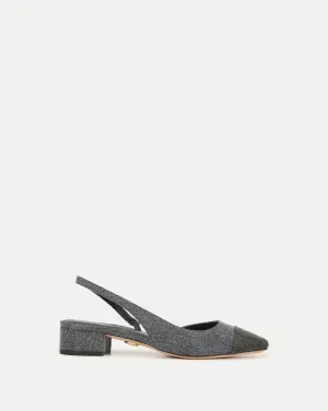 Cecile Denim Cap-Toe Slingback