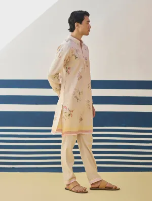 Ciro Floral Kurta Set - Sand