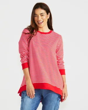 Courtney Cherry Stripe Jumper - Cherry Stripe