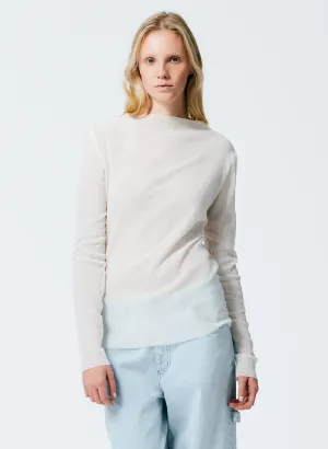 Crepe Gauze Funnel Neck Long Sleeve Top