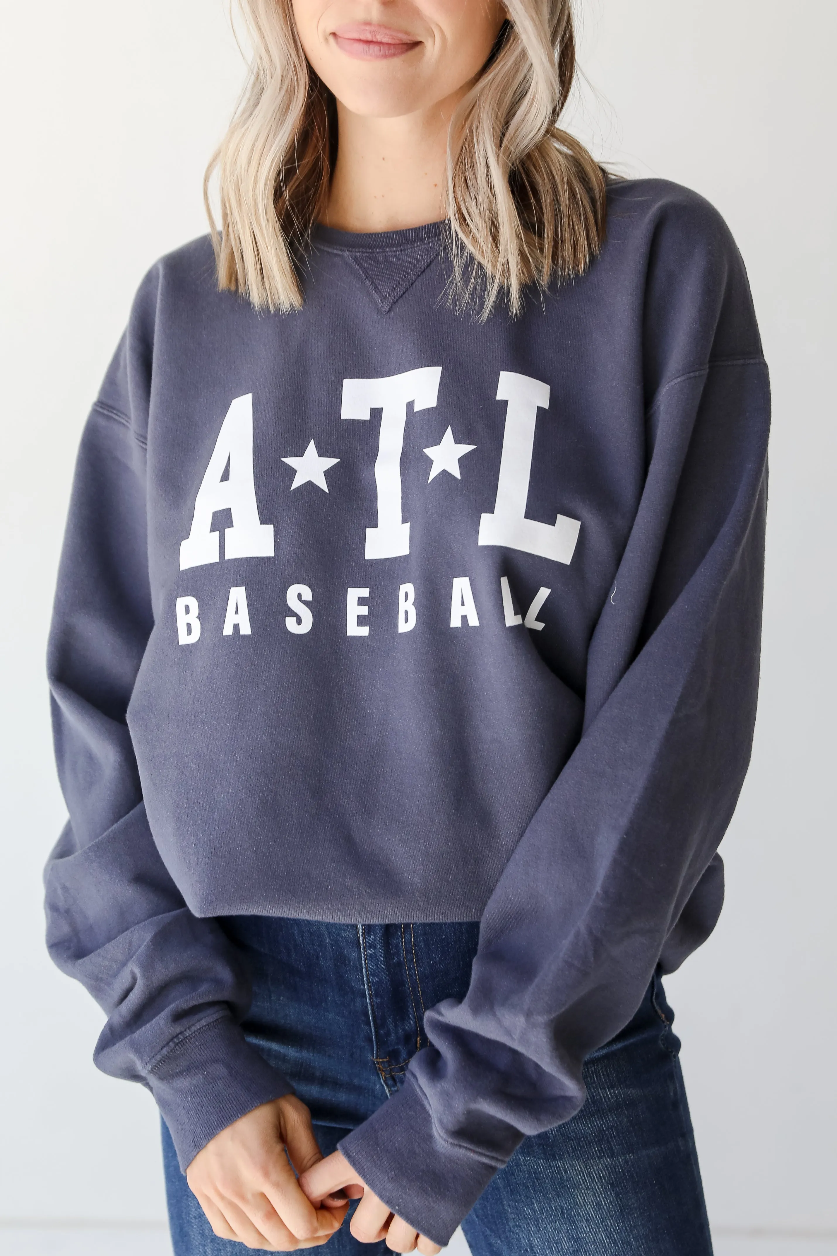 Denim ATL Baseball Star Sweatshirt