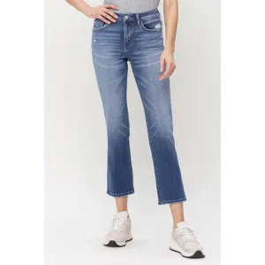 Dover Mid Rise Straight Cropped Denim