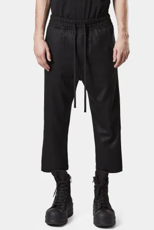 Drawstring cropped wool pants