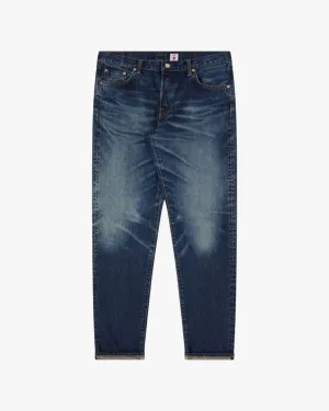 Edwin Made In Japan Regular Tapered Mens Jeans - 13.5oz Kaihara Dark Pure Indigo Rainbow Selvage Denim / Blue Dark Used