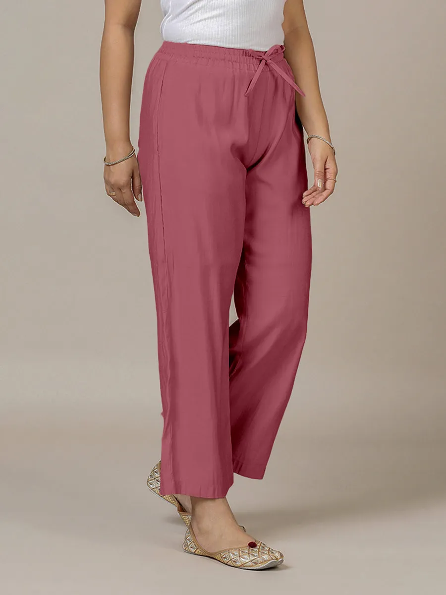 Fiza x Rozaana | Straight Pant in Rose Pink