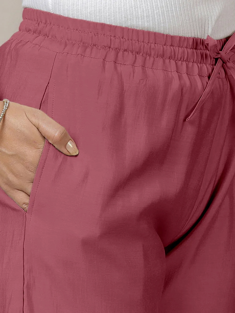 Fiza x Rozaana | Straight Pant in Rose Pink