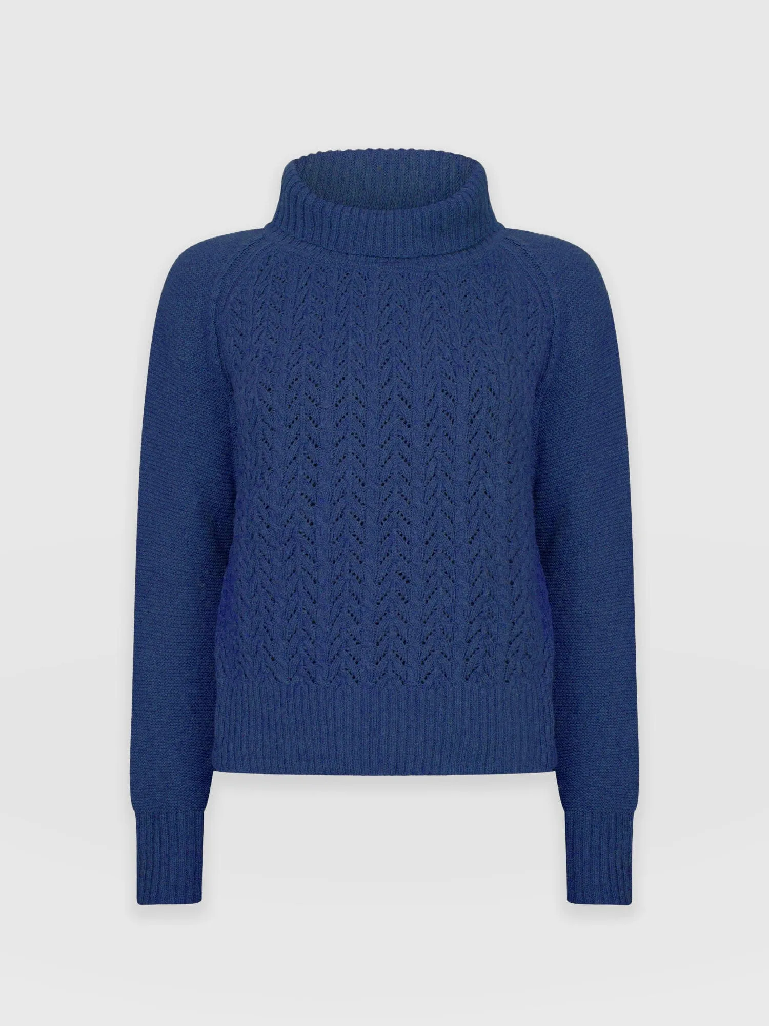 Glen Cable Knit Jumper - Blue