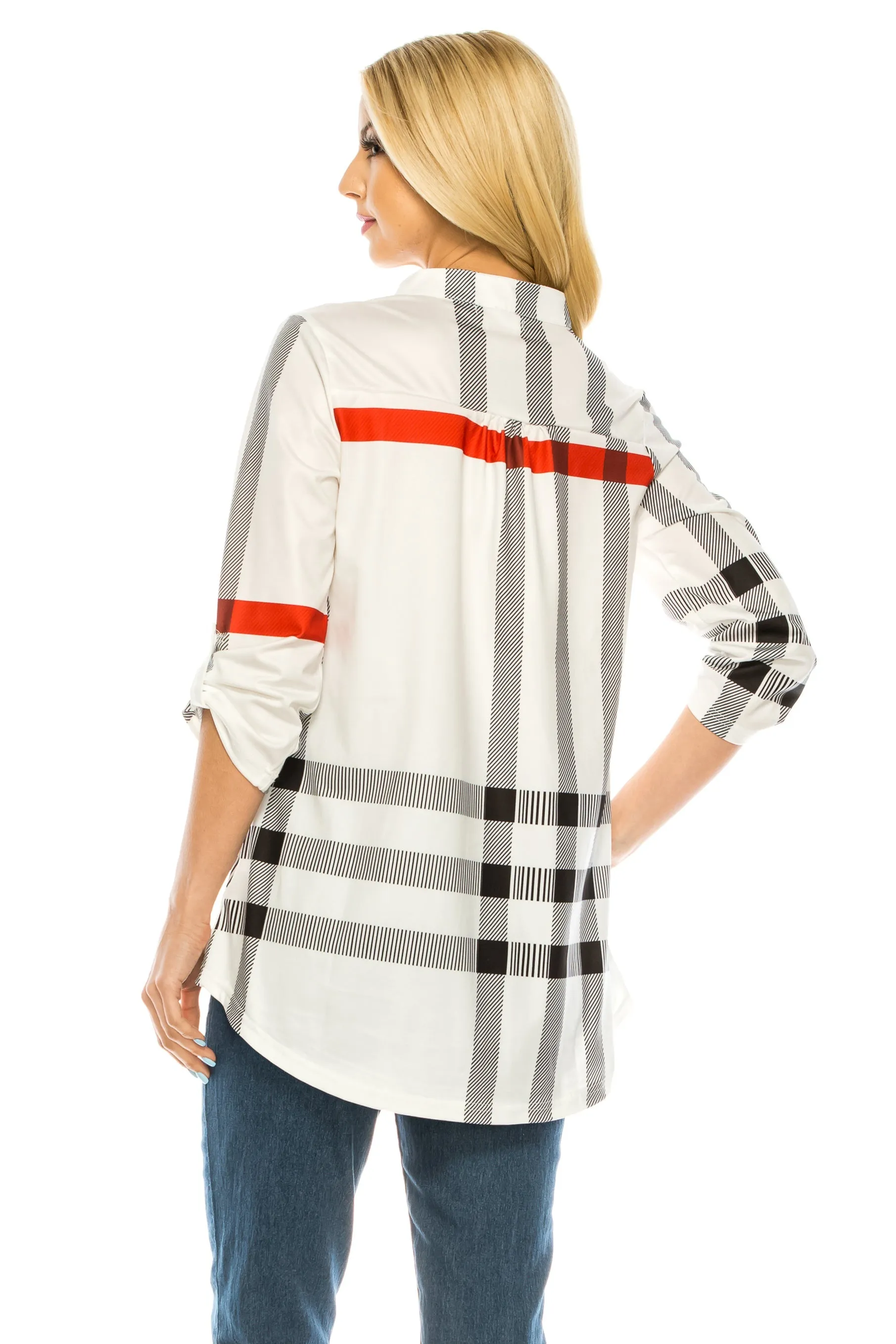 Haute Edition Women's 3/4 Sleeve Tunic Tops S-3X. Plus size available.