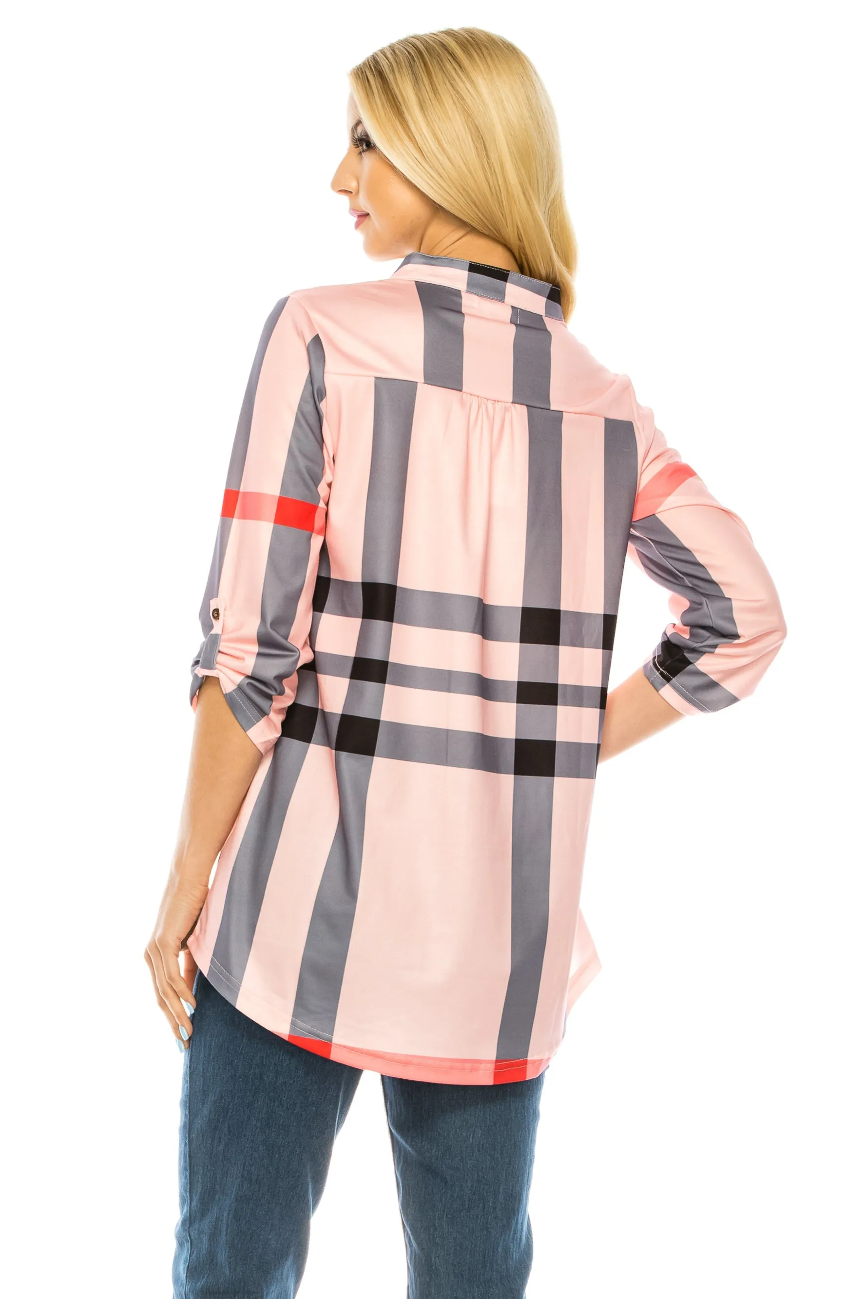 Haute Edition Women's 3/4 Sleeve Tunic Tops S-3X. Plus size available.