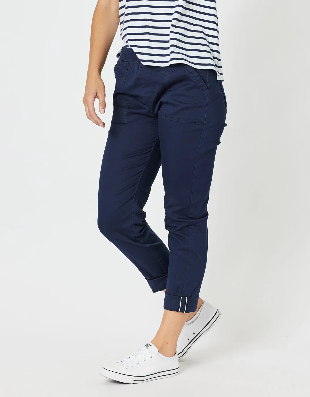 Isabella Cotton Pant - Navy