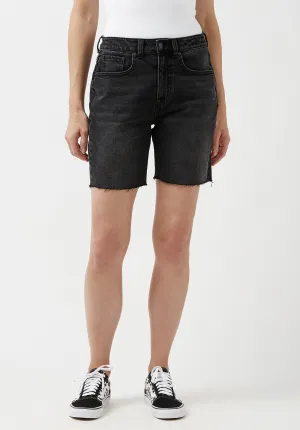 Maggie Whiskered Black Vintage Mom Shorts - BL15920