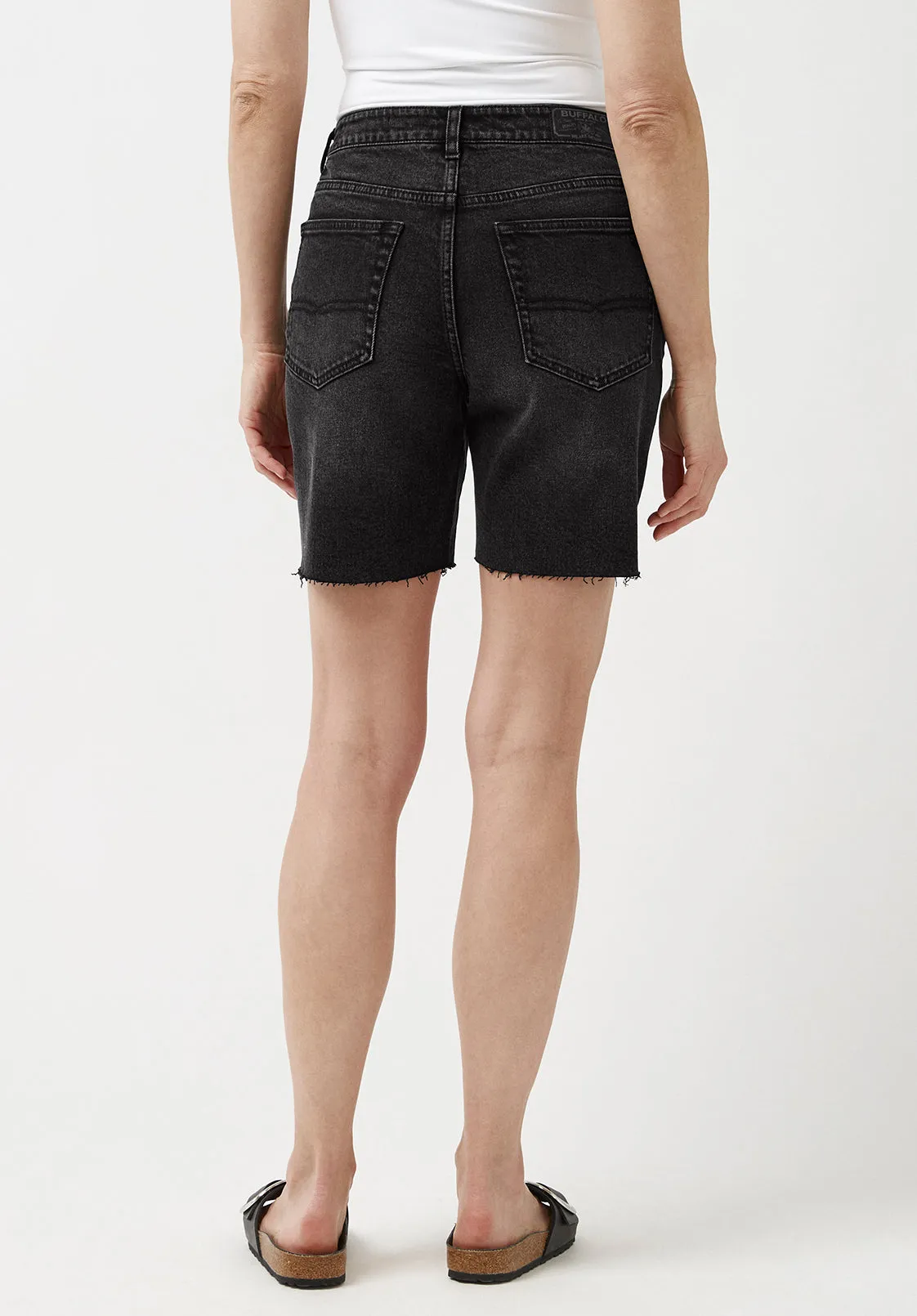 Maggie Whiskered Black Vintage Mom Shorts - BL15920