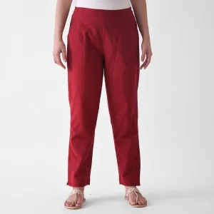 Maroon Linen Cotton AMPM Pant