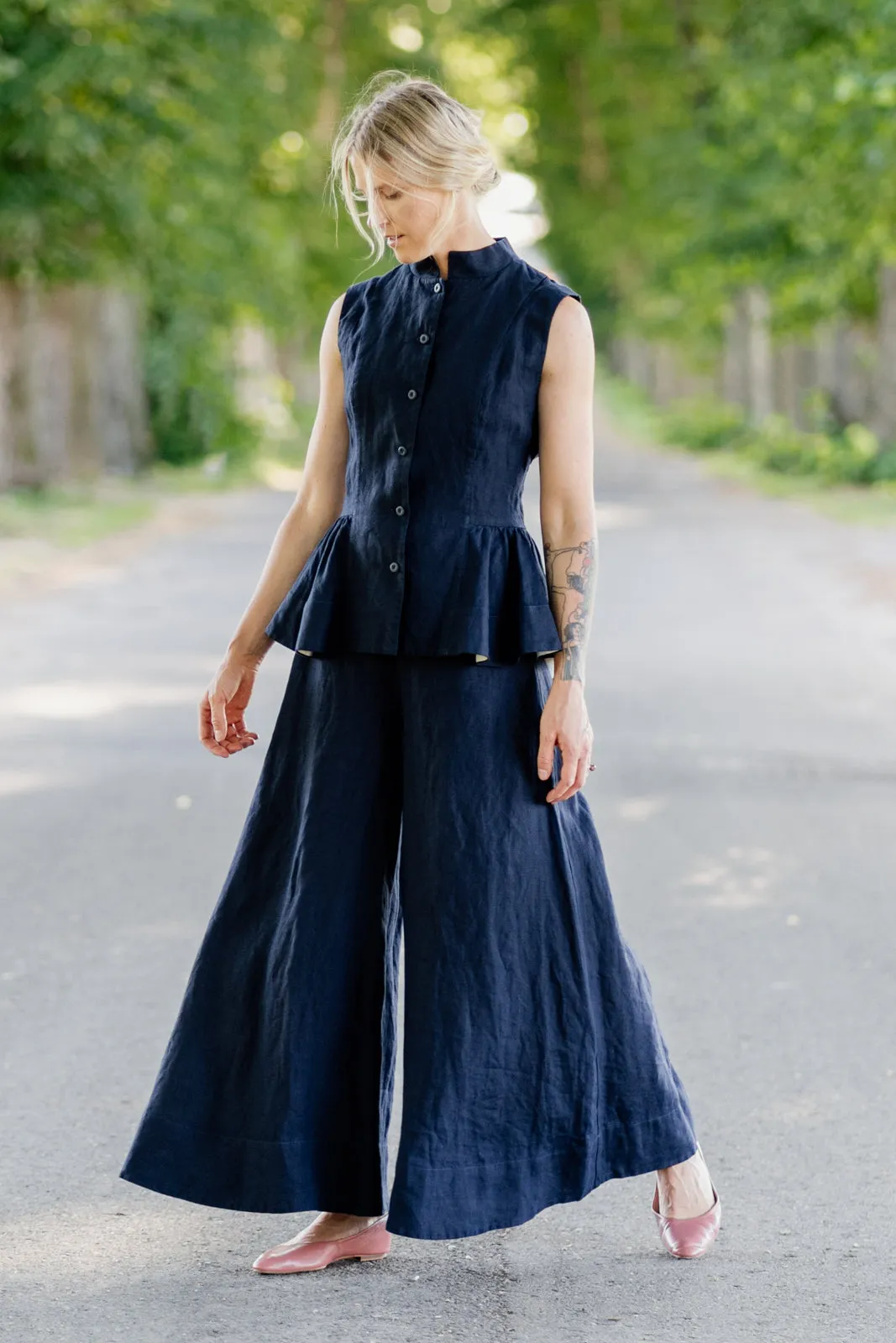 Maxi Catherine Trousers, Night Navy