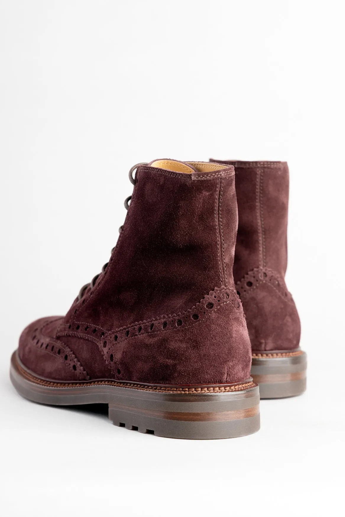 Merlot Red Suede Boots