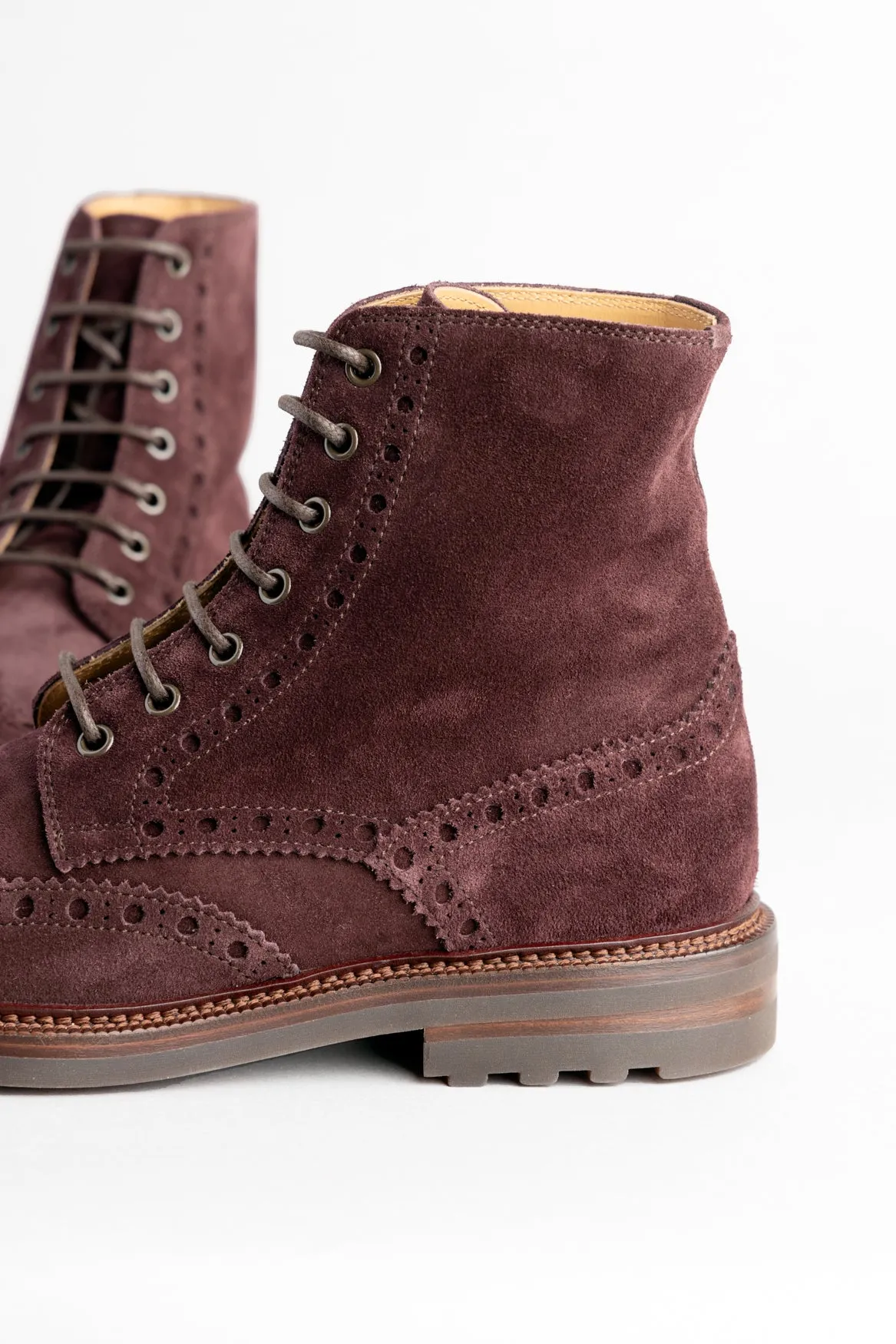 Merlot Red Suede Boots