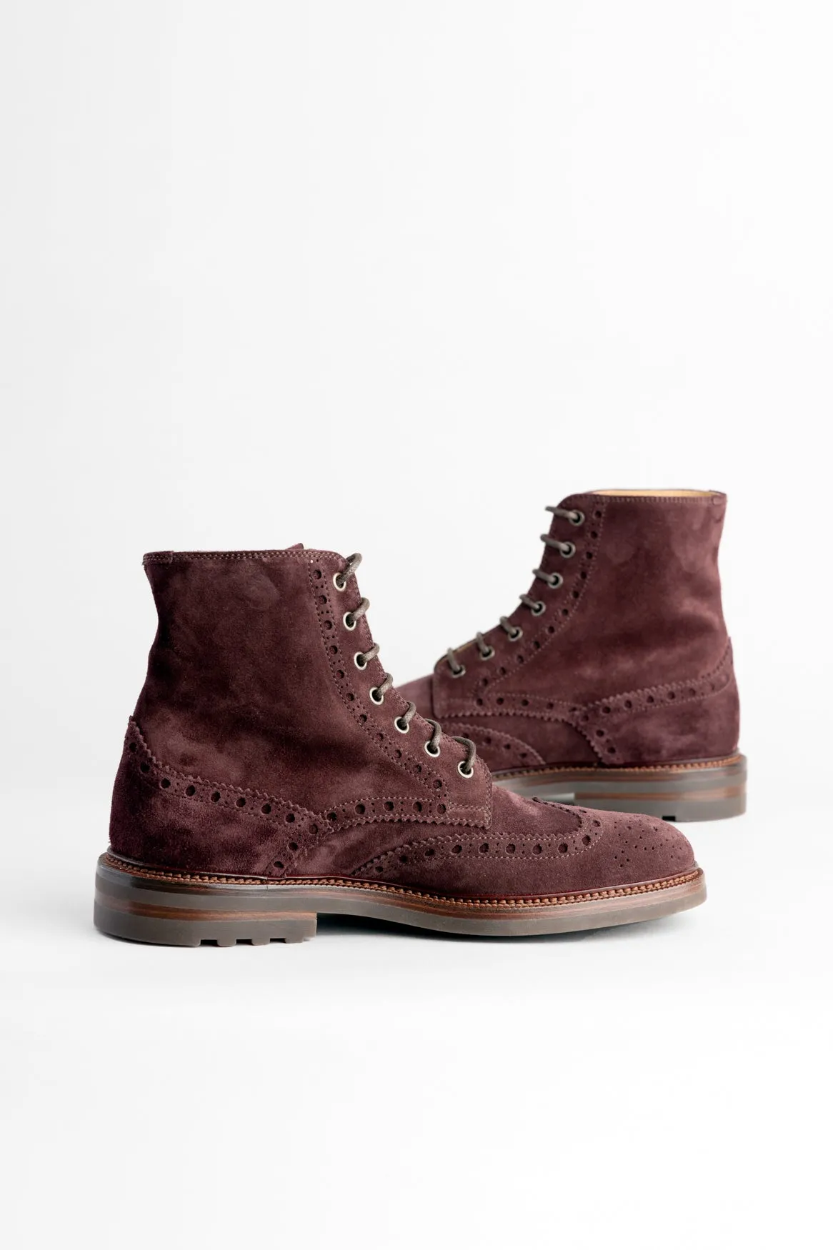 Merlot Red Suede Boots