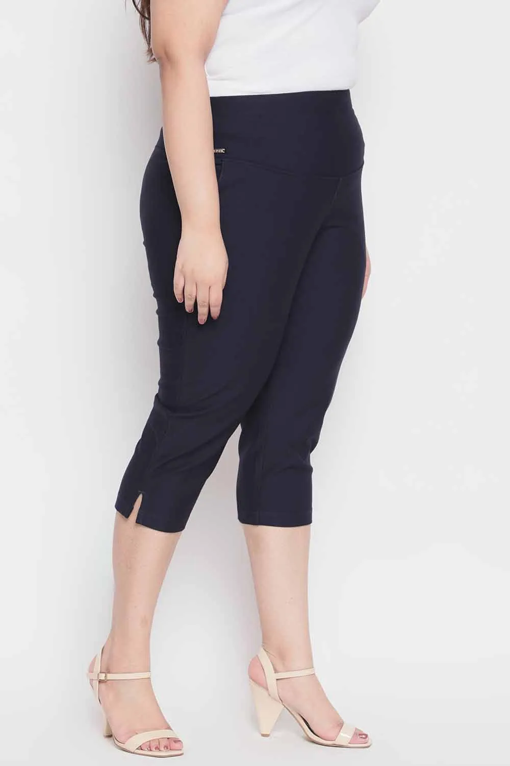 Navy New Fit Tummy Tucker Crop Pants