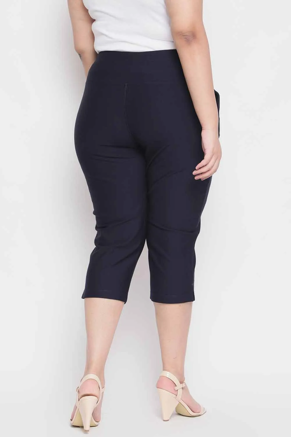 Navy New Fit Tummy Tucker Crop Pants