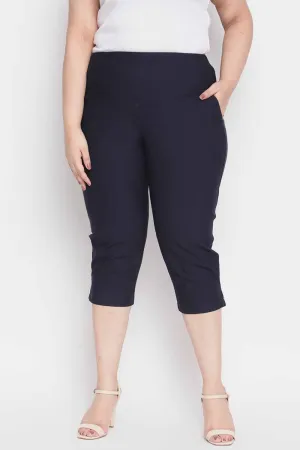 Navy New Fit Tummy Tucker Crop Pants