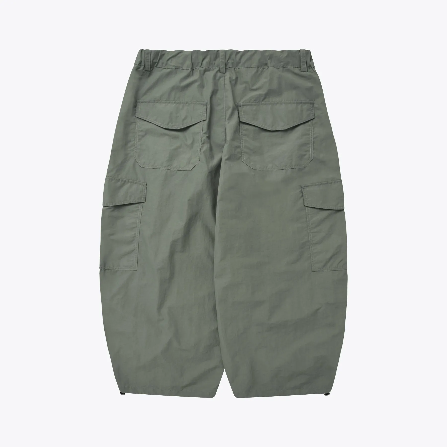 NYLON CARGO BALLOON PANTS - OLIVE