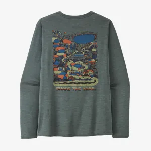 Patagonia Capilene Cool Daily Graphic L/S Shirt - Lands | Commontrail: Nouveau Green X-Dye | Mens