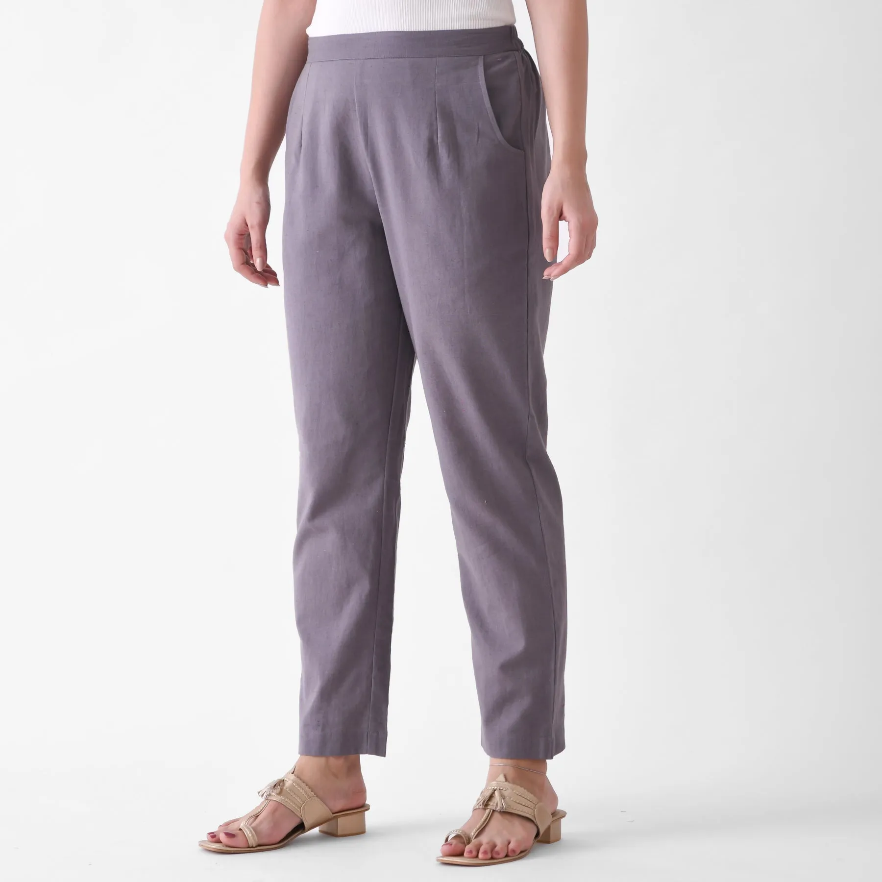 Steel Grey Linen Cotton AMPM Pant