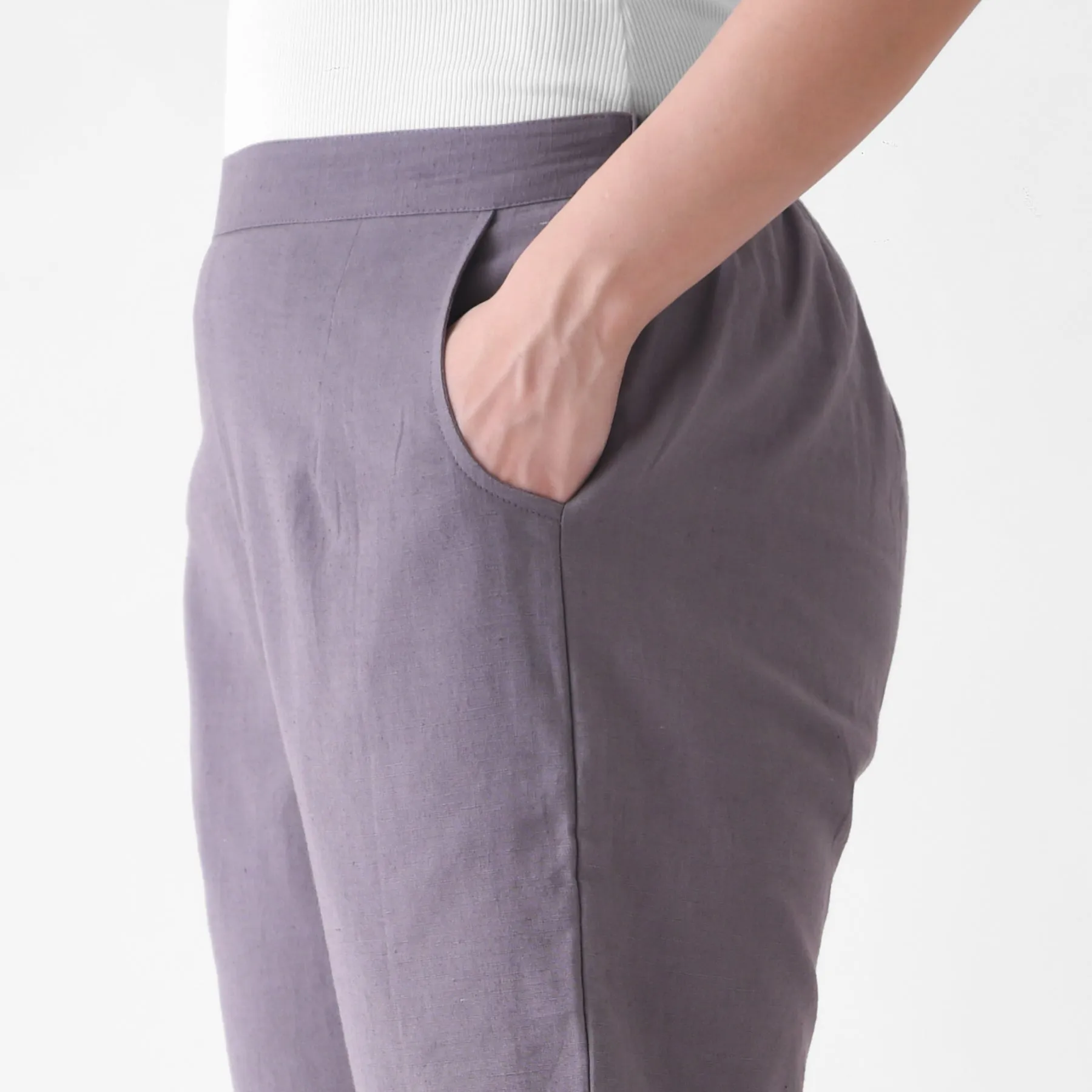 Steel Grey Linen Cotton AMPM Pant