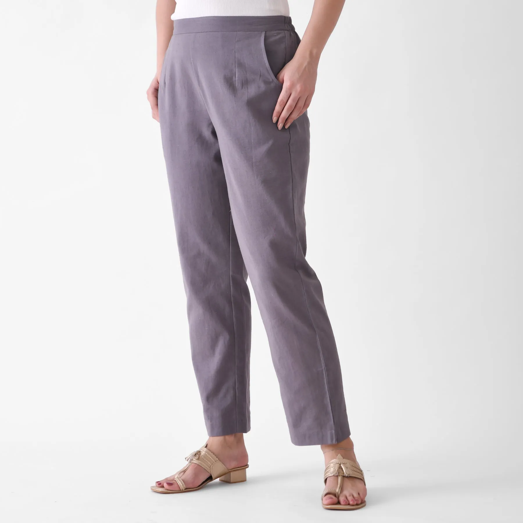 Steel Grey Linen Cotton AMPM Pant