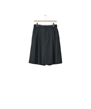 WIDE EASY SHORT TROUSERS "BLACK"