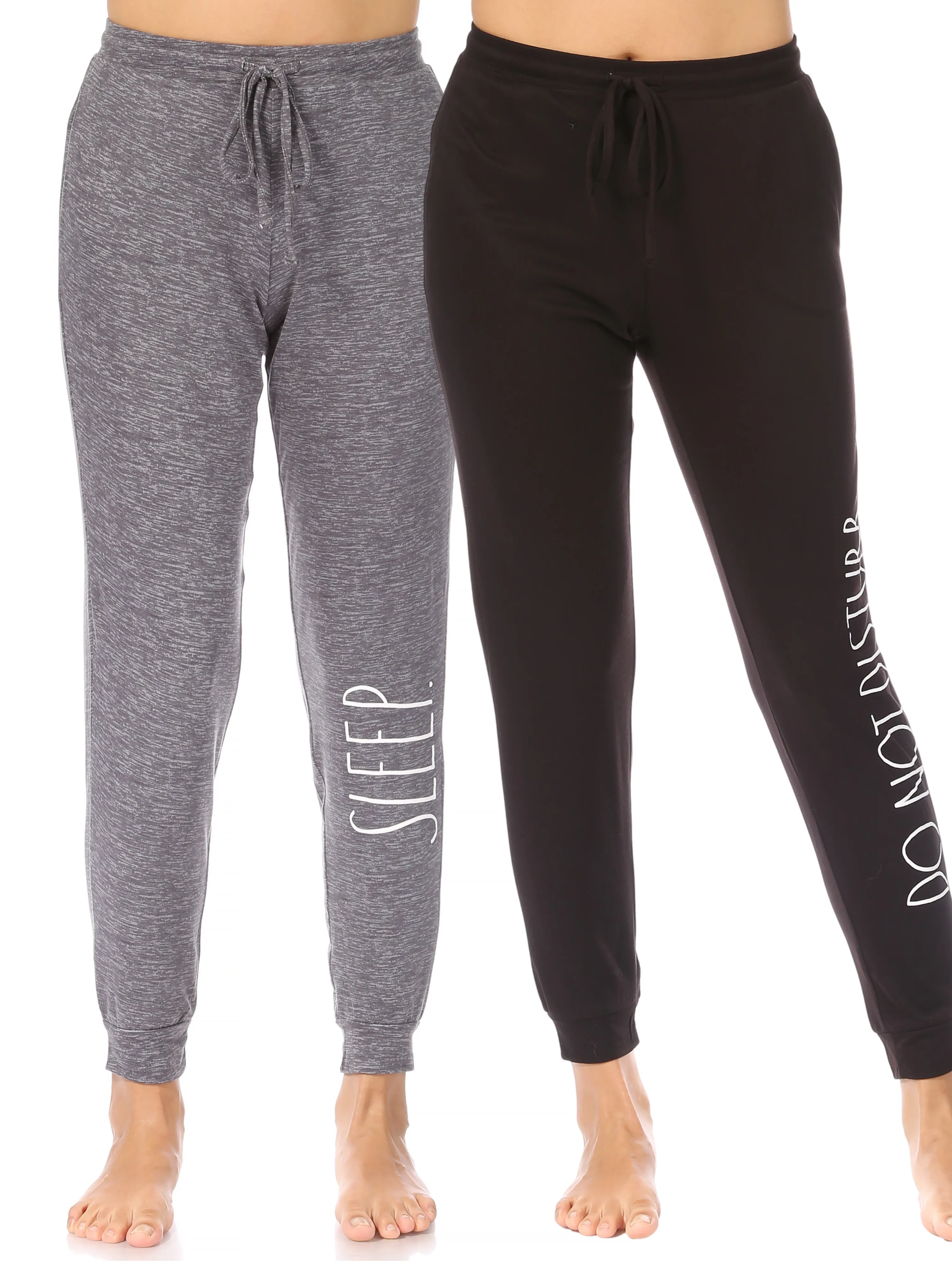 Women's "SLEEP" & DO NOT DISTURB" 2-Pack Drawstring Pajama Joggers